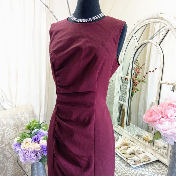 🍒NWT🍒 MILLY BURGUNDY CAREER DRESS - Picture 3 of 7